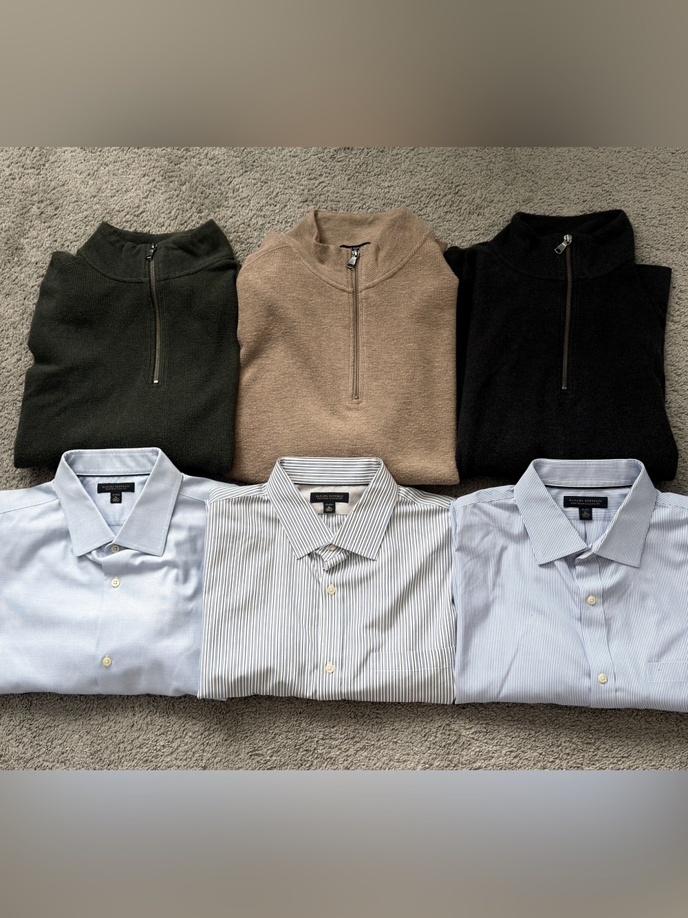LOT OF 6 Banana Republic Mens XL Sweaters & Non-Iron Dress Shirts